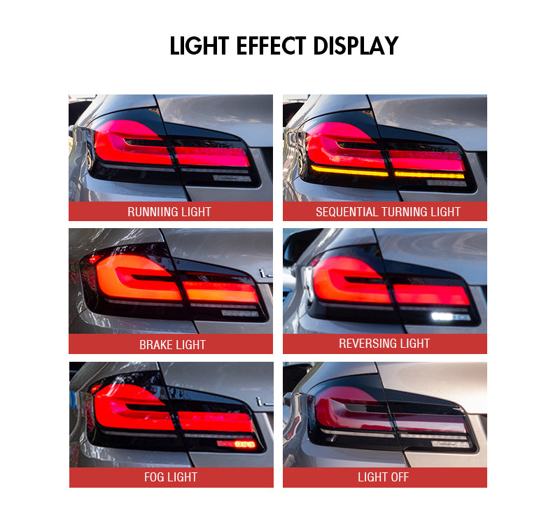 Letsdate - For BMW 5-Series F10 F18 2011-2017 Tail Lights-BMW-Letsdate-63*50.5*25-Smoked-Letsdate