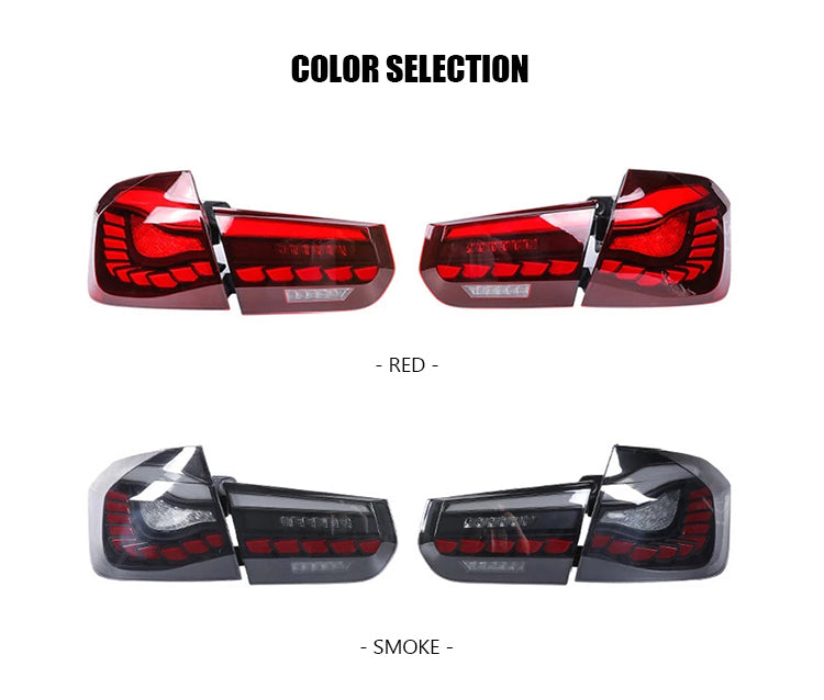 Letsdate - Led Tail Lights For BMW 3 Series F30 F35 F80 2012-2019 Start-up Animation(Smoked/Red)-BMW-Letsdate-Letsdate